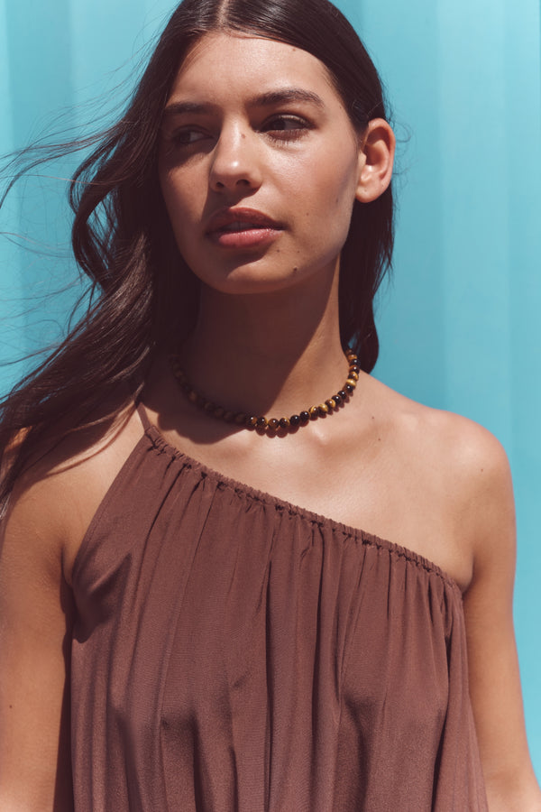 Mila Silk Asymmetrical Maxi Dress