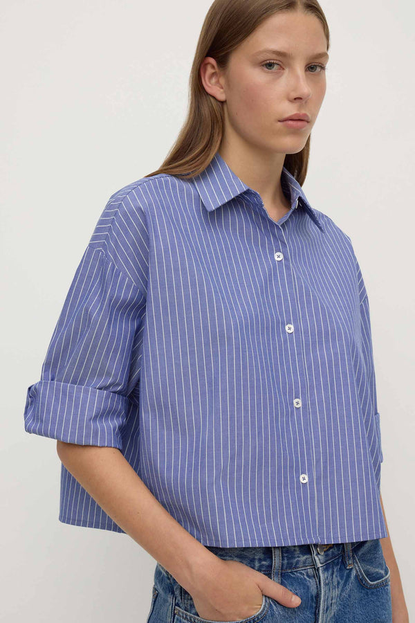 Anais Stripe Cropped Shirt