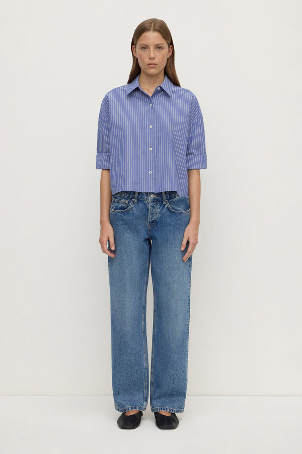 Anais Stripe Cropped Shirt