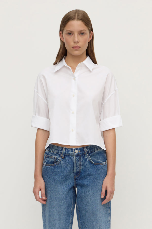 Aurora Cropped Poplin Shirt