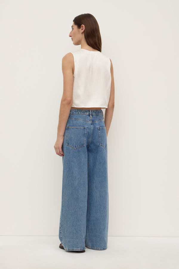 Beal Silk Tie Front Top