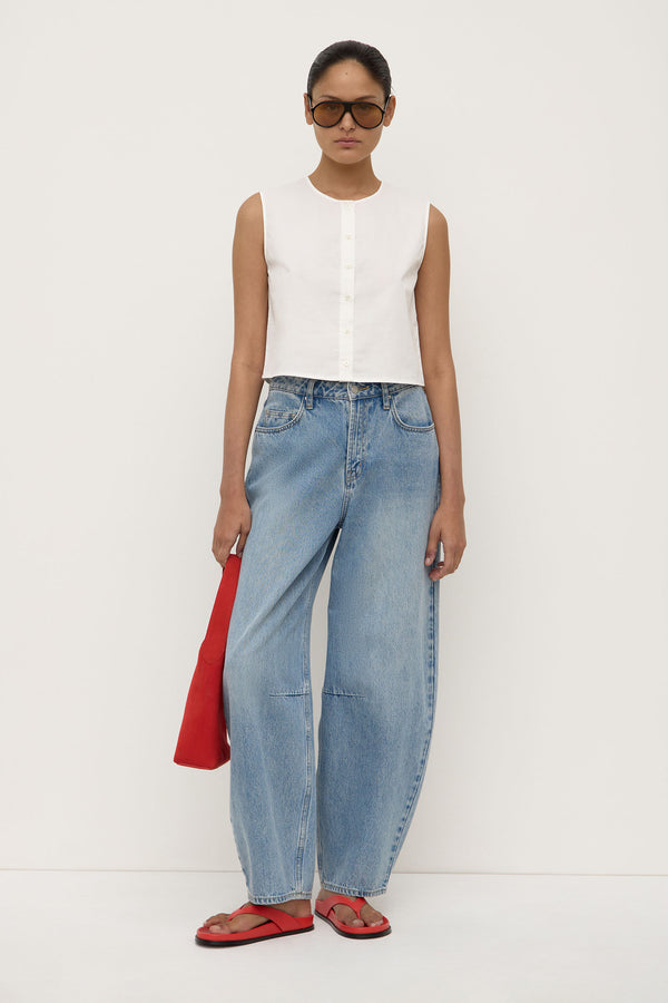 Cherri Button Front Top