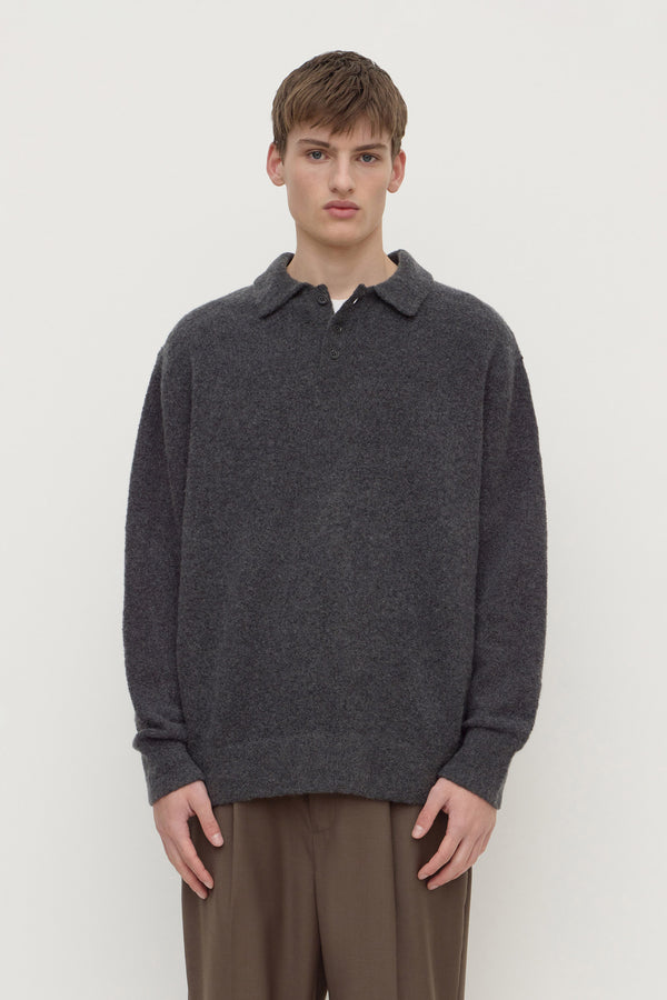 Dover_Boucle_Knit_Cashmere_Polo_Charcoal_0337