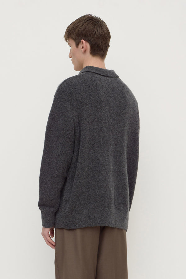 Dover_Boucle_Knit_Cashmere_Polo_Charcoal_0351
