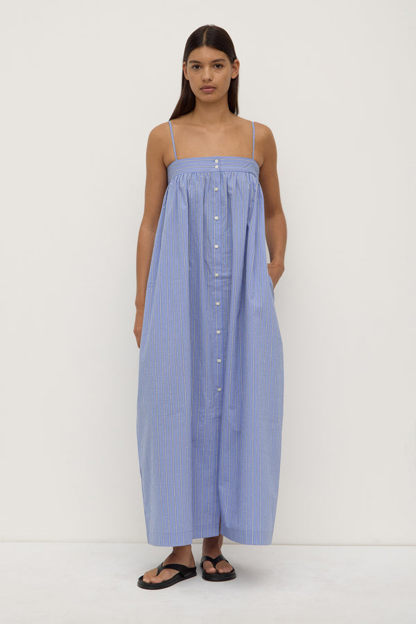 Erina Stripe Maxi Dress Blue White Stripe-2
