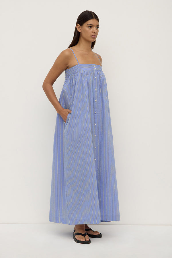 Erina Stripe Maxi Dress Blue White Stripe-3