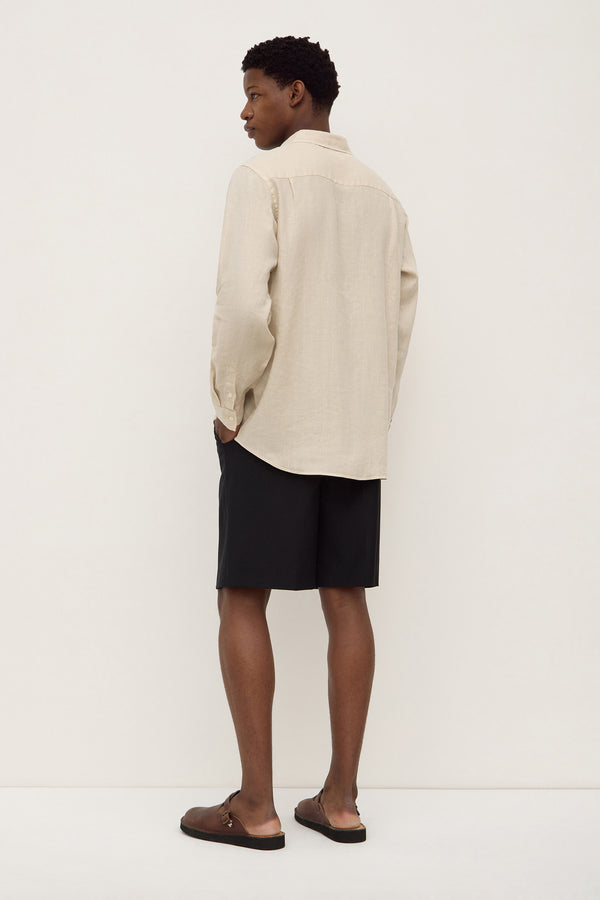 Everyday Mens Linen Long Sleeve Shirt Limestone-4