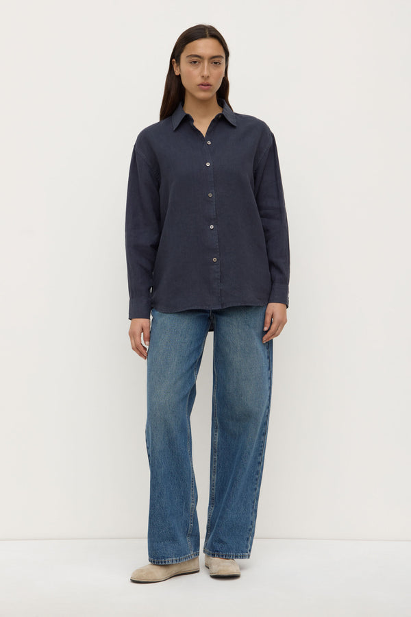 Everyday_Womens_Linen_Long_Sleeve_Shirt_True_Navy_0962jpeg