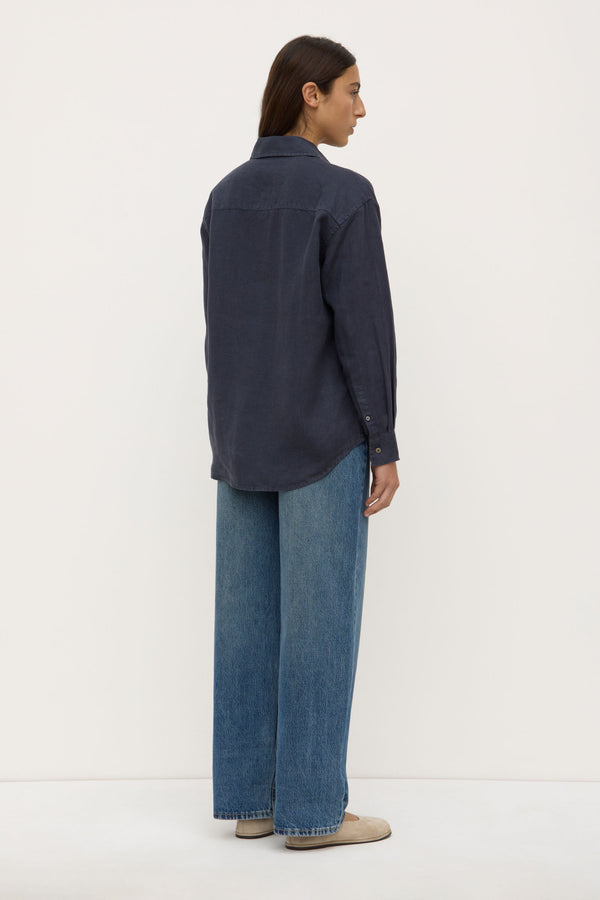 Everyday_Womens_Linen_Long_Sleeve_Shirt_True_Navy_0970jpeg