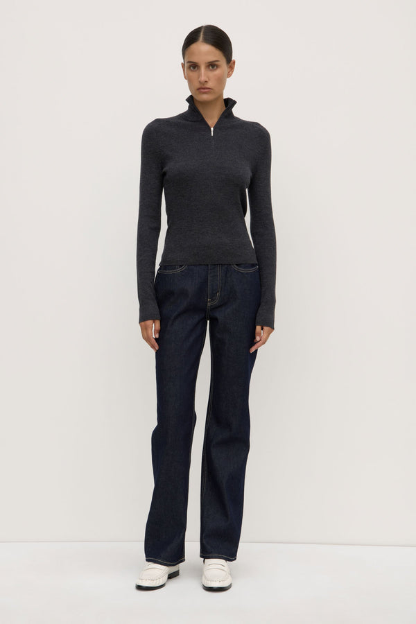 Laine Quarter Zip Wool Knit