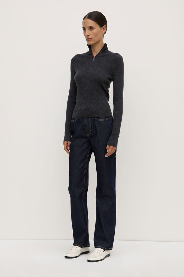 Laine Quarter Zip Wool Knit