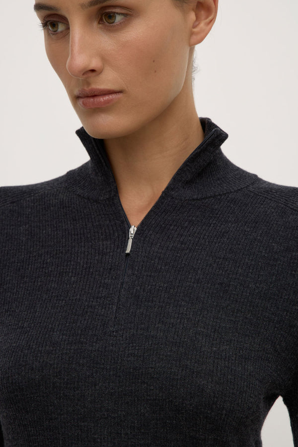 Laine Quarter Zip Wool Knit