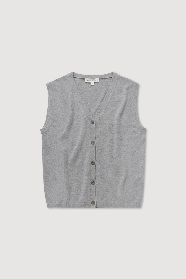 Lara Cashmere Knit Vest Ganache Grey Marlejpg