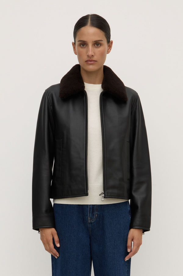 Leather Bomber Jacket