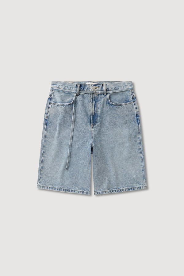 Loose Fit Long Denim Short