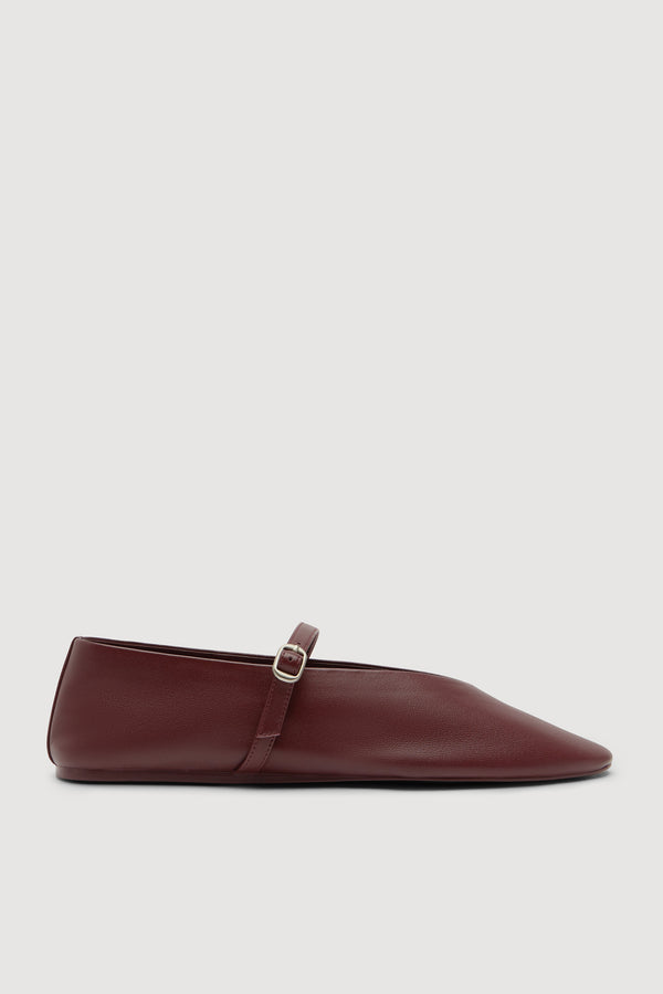 Millie Leather Ballet Flat Raisin_1