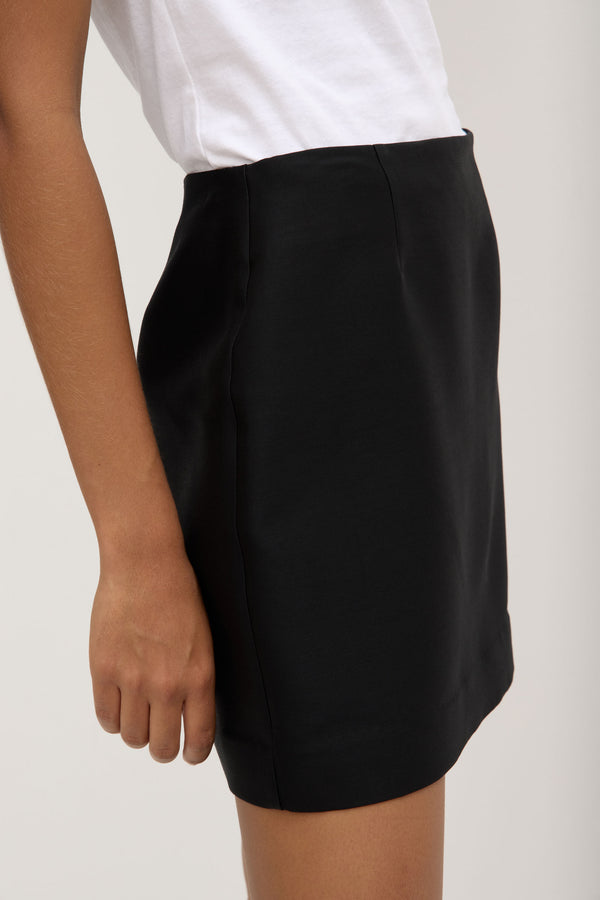 Moss Wool Silk Mini Skirt