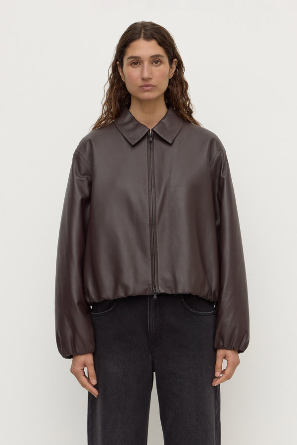 Myra Leather Bomber