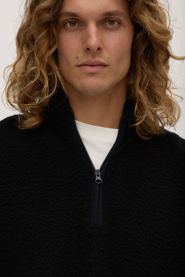 Palmer Wool Blend Funnel Neck Zip Sweat