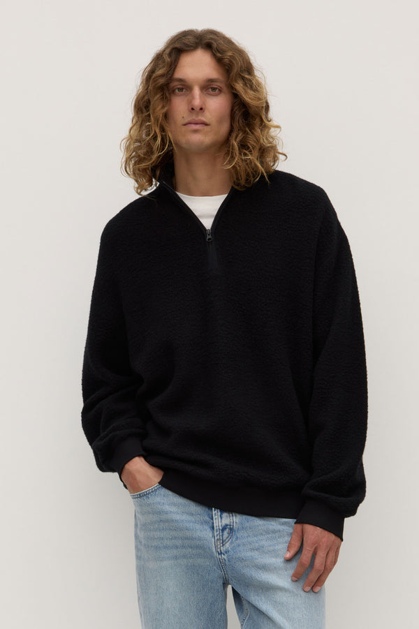 Palmer Wool Blend Funnel Neck Zip Sweat
