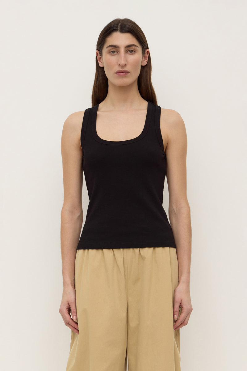 Womens Robyn Scoop Neck Rib Tank Black | Assembly Label – Assembly