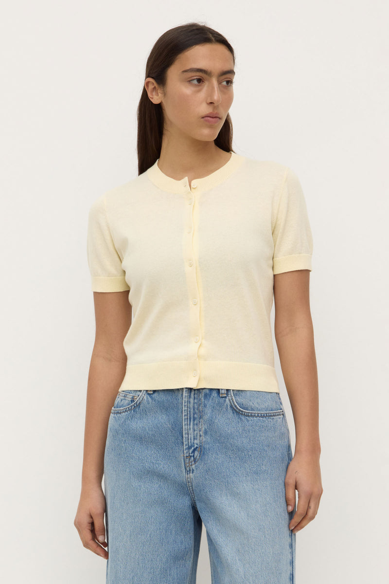 Semra Cotton Cashmere Short Sleeve Cardigan