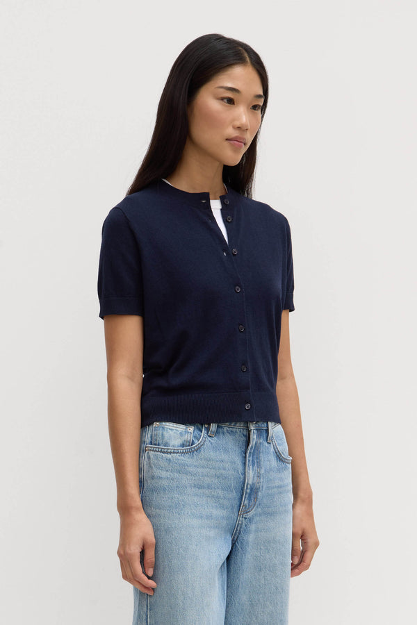 Semra Cotton Cashmere Short Sleeve Cardigan