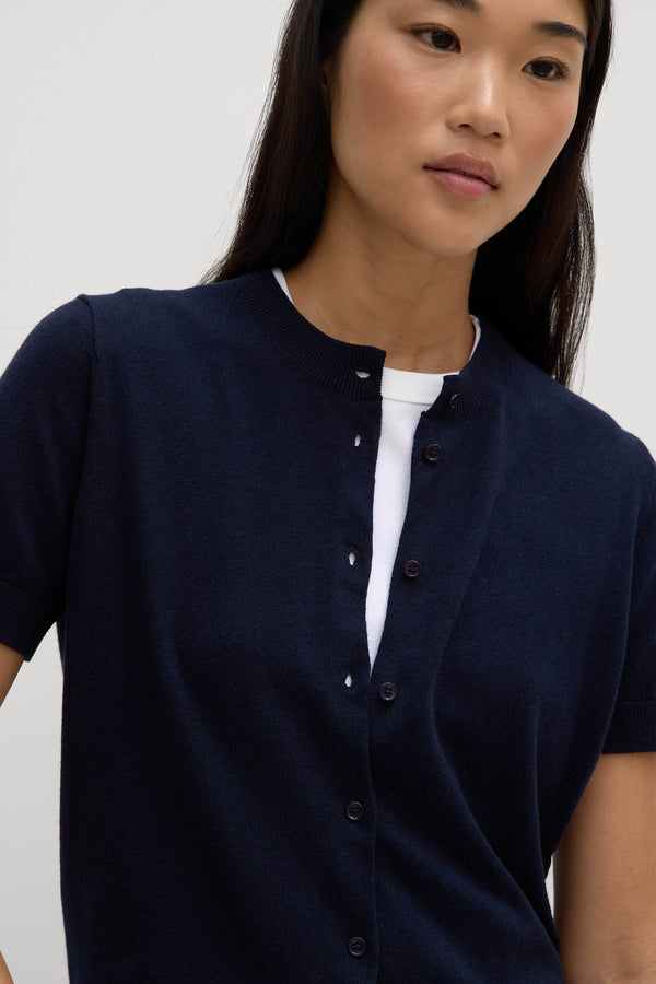 Semra Cotton Cashmere Short Sleeve Cardigan