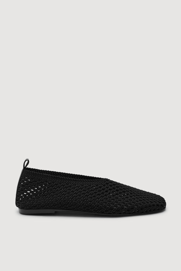 Willa Crochet Ballet Flat Black-1