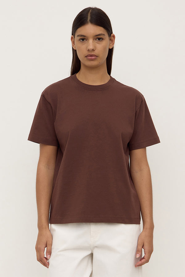 Womens Organic Base Tee Espresso-1