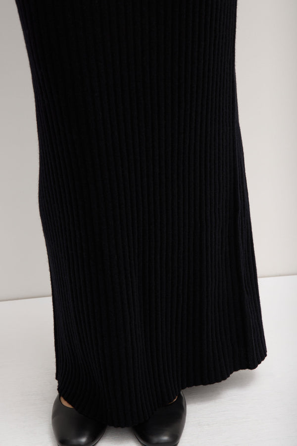 Wool Cashmere Rib Maxi Skirt