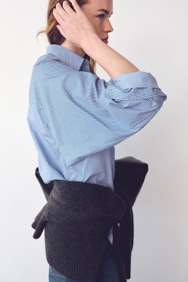 Ava Stripe Poplin Shirt