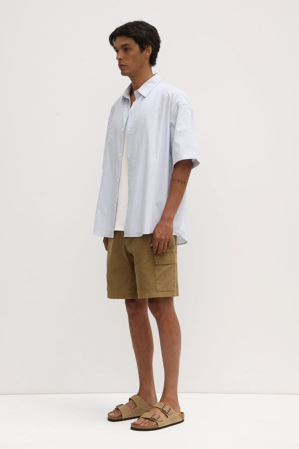 Alec Poplin Stripe Short Sleeve Shirt
