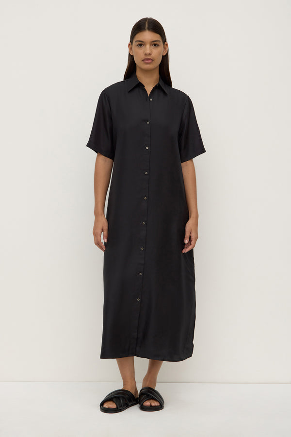 Amelie Shirt Dress Black-1