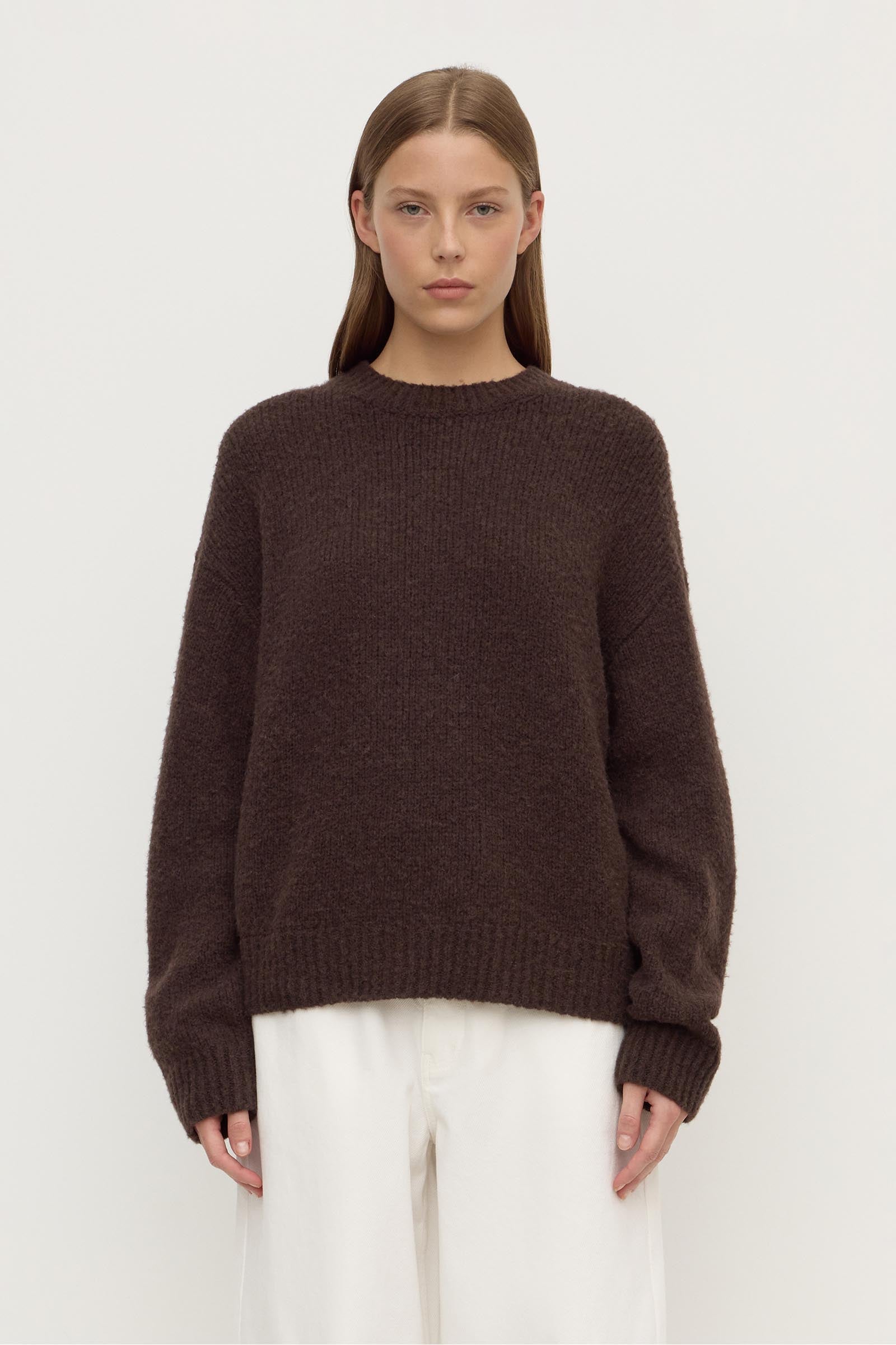 Womens Ariel Knit Dark Choc | Assembly Label – Assembly Label | NZ
