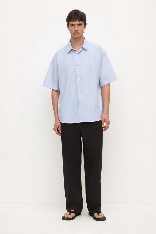 Aron Poplin Stripe Short Sleeve Shirt