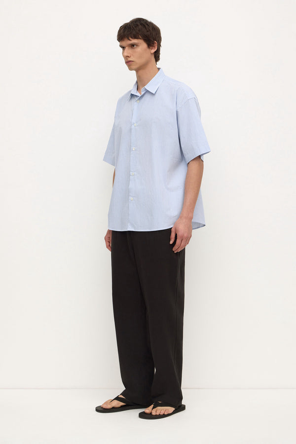 Aron Poplin Stripe Short Sleeve Shirt