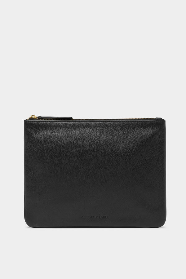 Black sale leather pouch