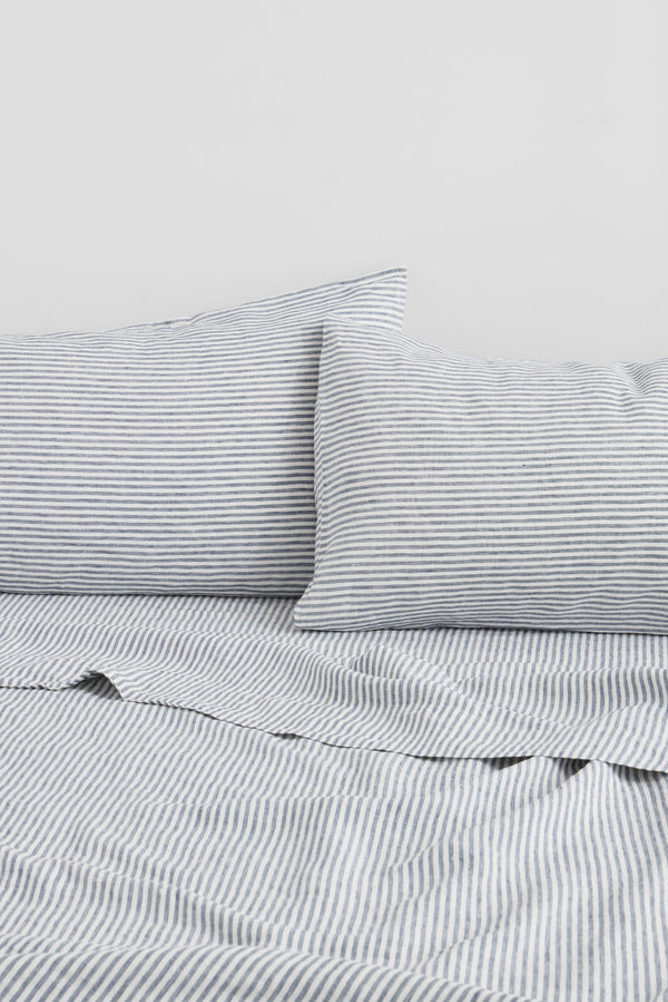 Linen Duvet Cover Ocean Stripe