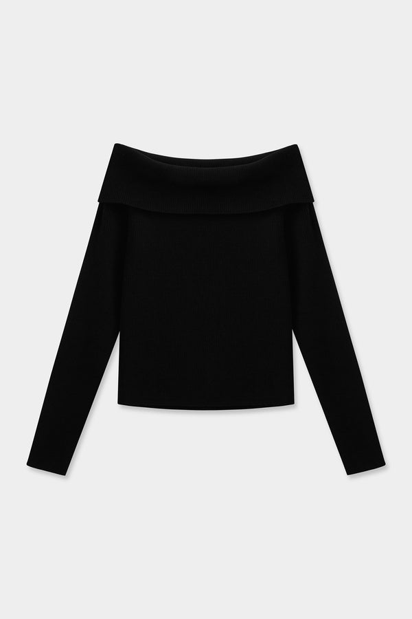 Cari Off-Shoulder Merino Wool Top
