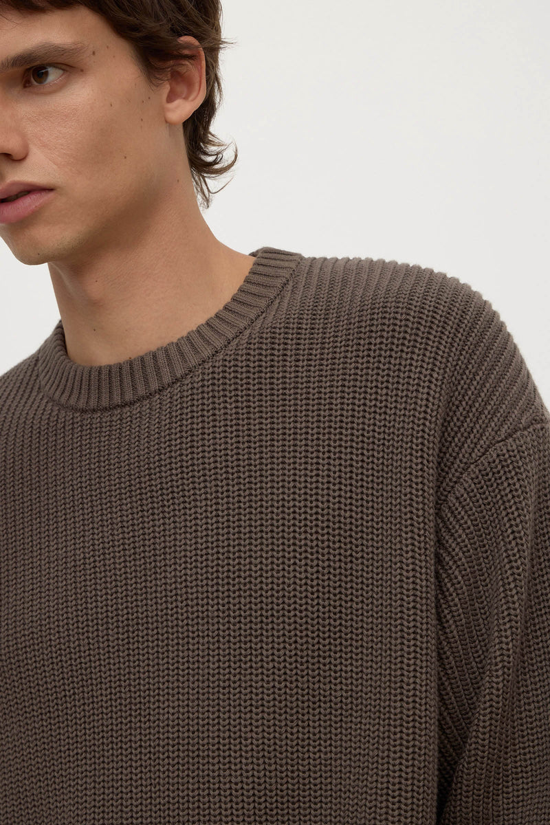 Mens Carson Cotton Rib Knit Bark | Assembly Label – Assembly Label | NZ