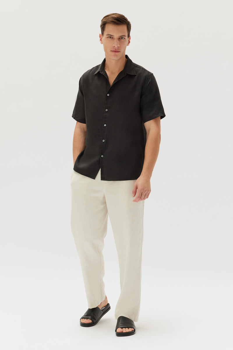 Mens Casual Short Sleeve Shirt Black | Assembly Label NZ – Assembly ...