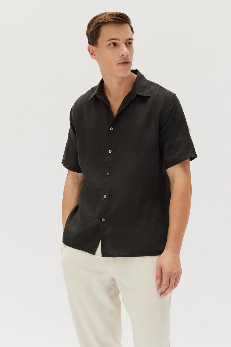 Mens Casual Short Sleeve Shirt Black | Assembly Label NZ – Assembly ...