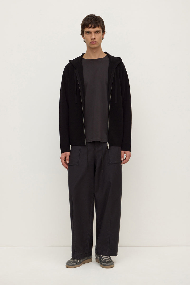 Mens Conway Knit Zip Hoodie Black | Assembly Label – Assembly Label | NZ