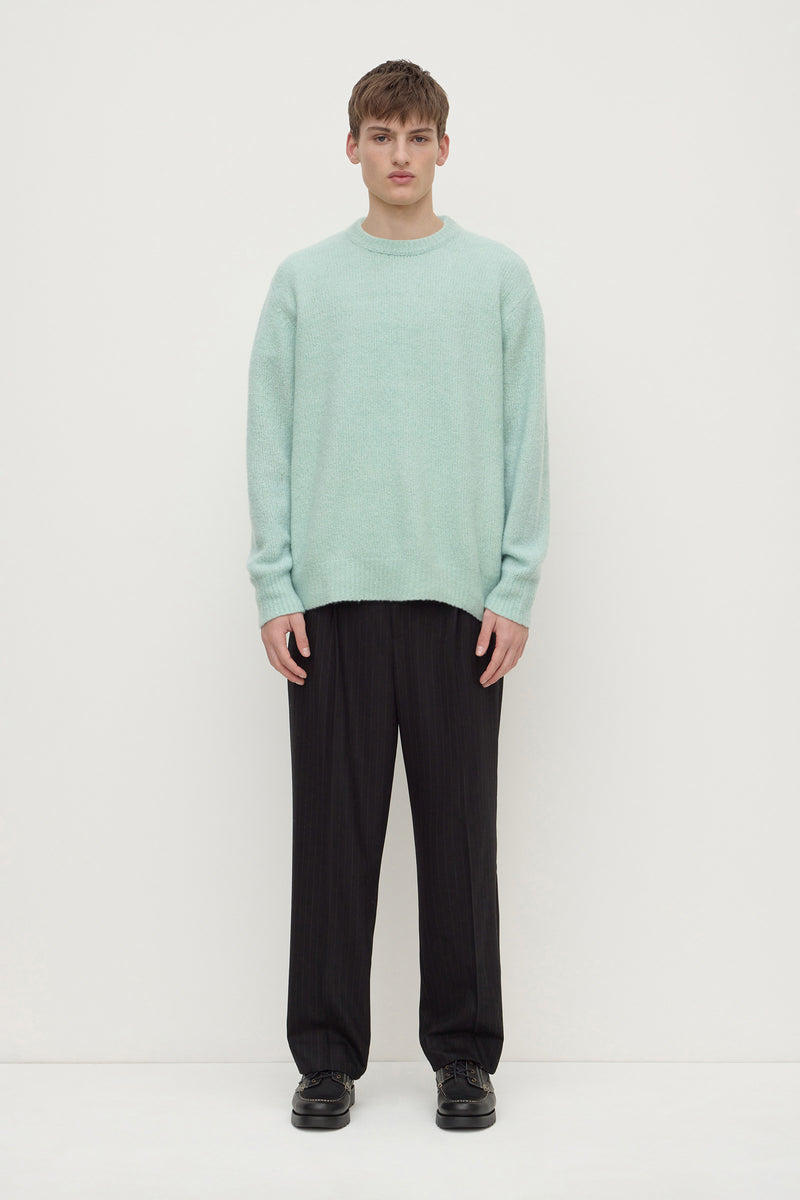 Mens Dover Boucle Knit Cashmere Crew Mint | Assembly Label – Assembly ...