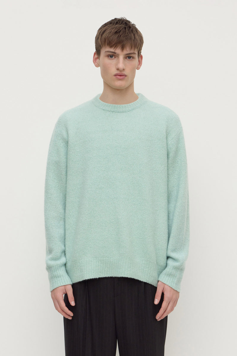 Mens Dover Boucle Knit Cashmere Crew Mint | Assembly Label – Assembly ...