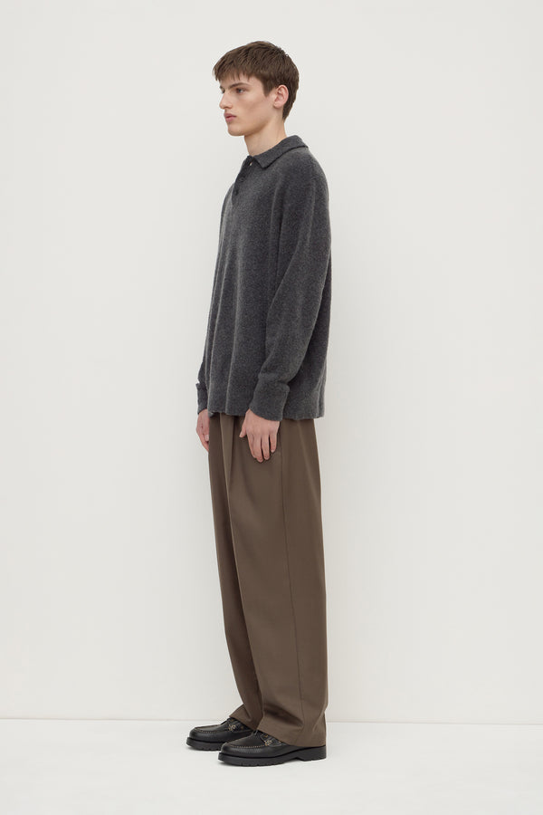 Dover Boucle Knit Cashmere Polo