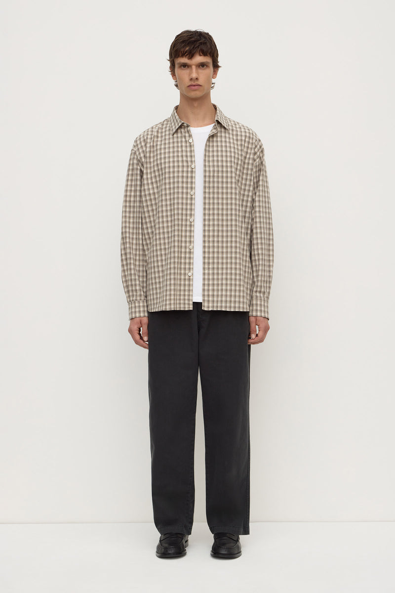 Mens Eddie Check Long Sleeve Shirt White/Grey | Assembly Label ...
