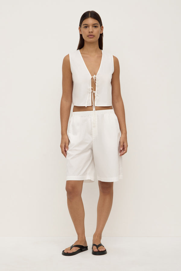 Emmy Tie Front Top White-1