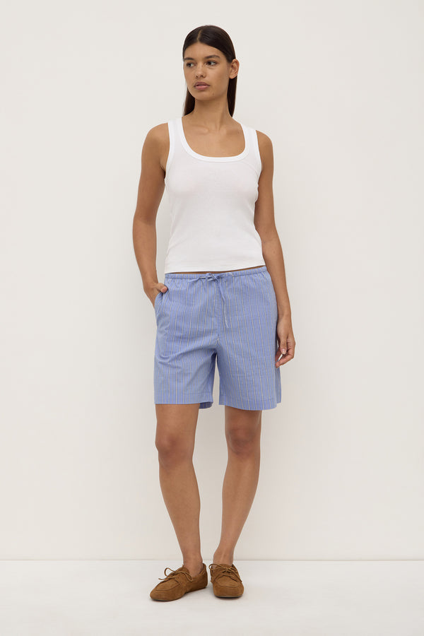 Erina Stripe Short Blue White Stripe-2